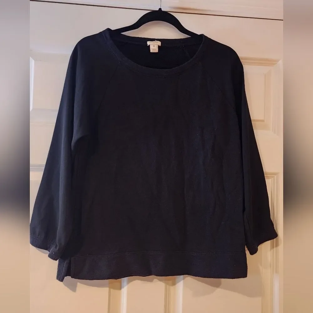 J. Crew black long sleeve top with lightweight sleeves M